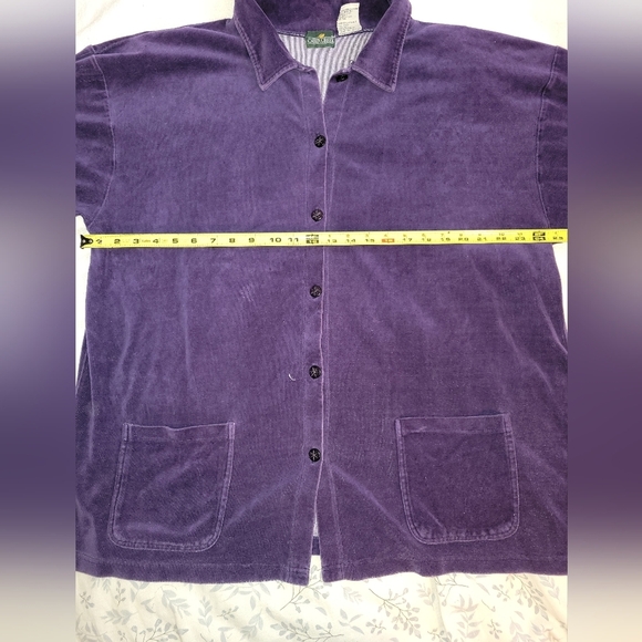 Vintage Cabin Creek Purple Shirt Front pockets long sleeve velour 2XL - Picture 4 of 5